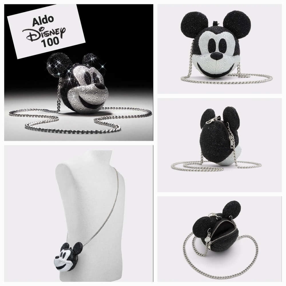 DISNEY X ALDO Platinum Collection Crystal Encrusted Disney Mickey Bag NWT